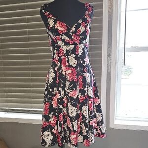 Floral Black and Pink Dress